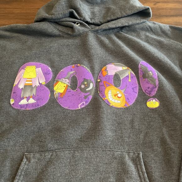 UPCYCLED Halloween “Boo!” Hooded Hanes Sweatshirt Fallcore Whimsy Fairy Cute - Picture 2 of 7
